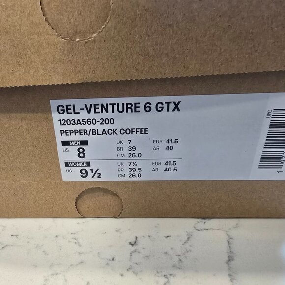 ASICS Gel-Venture 6 GORE-TEX Pepper / Black Coffee Mens Size 8 Trail Hiking NEW - Picture 12 of 16